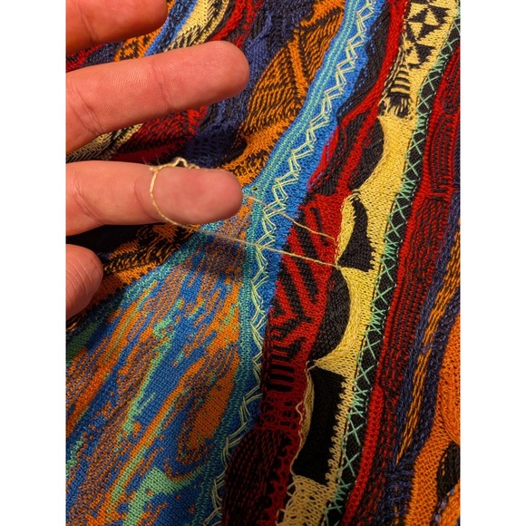 Coogi Sweater Mens XXL 2XL Light Multicolor 3D Knit Cotton Vintage 90s Australia - Picture 10 of 12